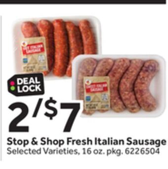 Stop&Shop Stop & shop fresh italian sausage offer