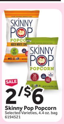 Stop&Shop Skinny pop popcorn offer