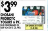 Met Foodmarkets Chobani Probiotic Yogurt offer