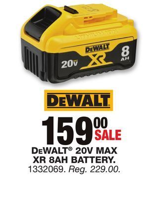 Blain's Farm & Fleet Dewalt 20v max xr 8ah battery offer
