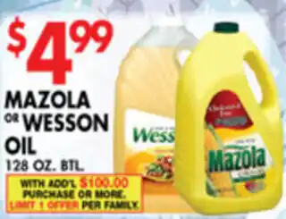Met Foodmarkets Mazola Or Wesson Oil offer