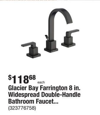 The Home Depot Glacier bay farrington 8 in. widespread double-handle bathroom faucet in matte black offer