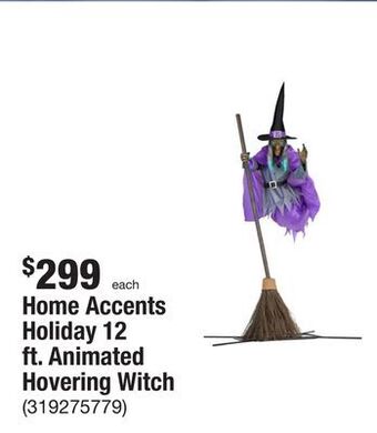 The Home Depot Home accents holiday 12 ft. animated hovering witch offer