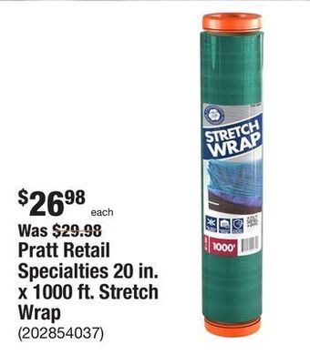 The Home Depot Pratt retail specialties 20 in. x 1000 ft. stretch wrap offer