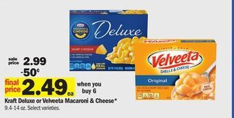 Meijer Kraft deluxe or velveeta macaroni & cheese offer