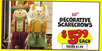 Ollie's 60 decorative scarecrows offer