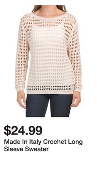 TJ Maxx Made in italy crochet long sleeve sweater offer