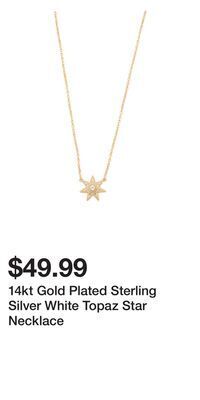 TJ Maxx 14kt gold plated sterling silver white topaz star necklace offer