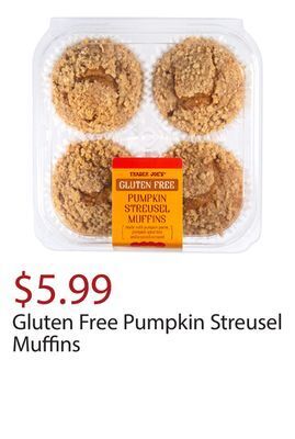 Trader Joe's Gluten free pumpkin streusel muffins offer