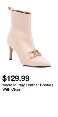 TJ Maxx Made in italy leather booties with chain offer