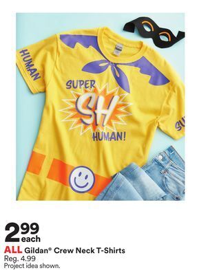Michaels All gildan crew neck t-shirts offer