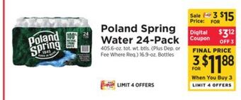 ShopRite Spring water 24-pack offer