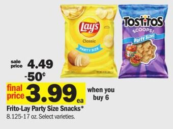 Meijer Frito-lay party size snacks offer