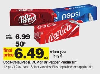 Meijer Coca-cola, pepsi, 7up or dr pepper products offer