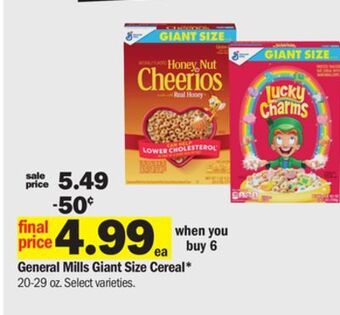 Meijer General mills giant size cereal offer