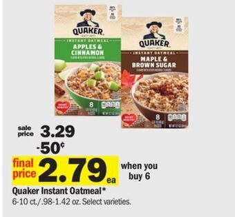 Meijer Quaker instant oatmeal offer