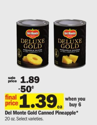 Meijer Del monte gold canned pineapple offer