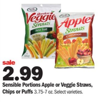 Meijer Sensible portions apple or veggie straws, chips or puffs offer