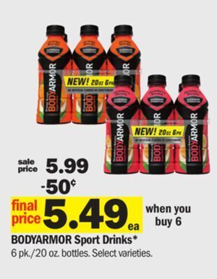 Meijer Bodyarmor sport drinks offer