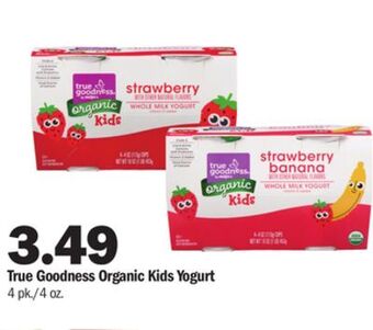 Meijer True goodness organic kids yogurt offer
