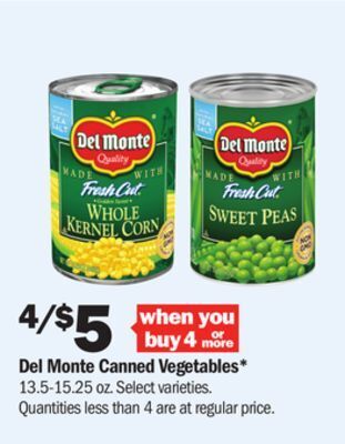 Meijer Del monte canned vegetables offer