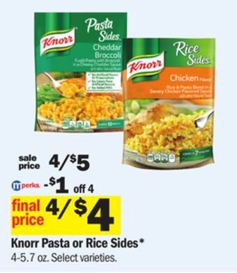 Meijer Knorr pasta or rice sides offer