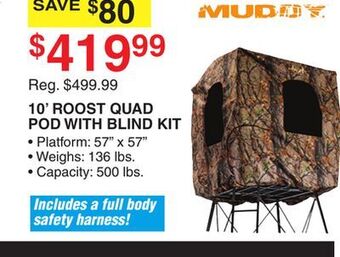 Dunham's Sports Muddy 10' roost quad pod with blind kit offer