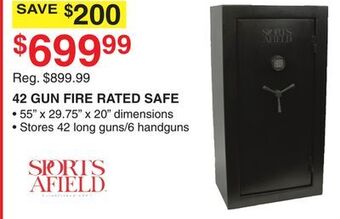 Dunham's Sports Sports afield 42 gun fire rated safe offer