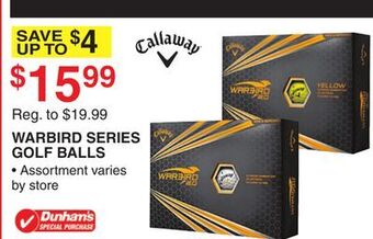 Dunham's Sports Callaway warbird series golf balls offer