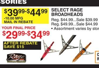 Dunham's Sports Select rage broadheads offer