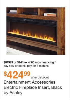 Ashley Furniture Entertainment accessories electric fireplace insert, black by ashley offer