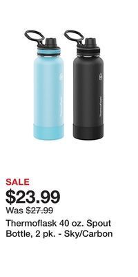 BJ’s Thermoflask 40 oz. spout bottle, 2 pk. - sky/carbon offer
