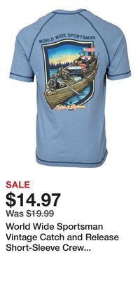Cabela's World wide sportsman vintage catch and release short-sleeve crew neck t-shirt for men offer