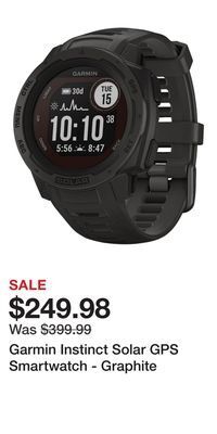 Cabela's Garmin instinct solar gps smartwatch - graphite offer