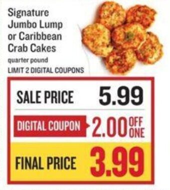 Lowes Foods Signature Jumbo Lump or Caribbean Crab Cakes offer