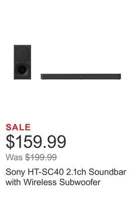 Costco Sony ht-sc40 2.1ch soundbar with wireless subwoofer offer