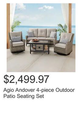 Costco Agio andover 4-piece outdoor patio seating set offer