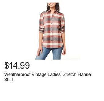 Costco Weatherproof vintage ladies' stretch flannel shirt offer