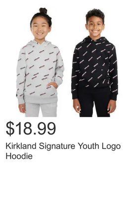 Costco Kirkland signature youth logo hoodie offer