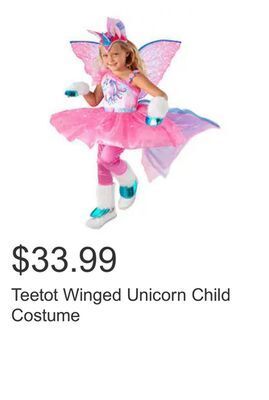 Costco Teetot winged unicorn child costume offer