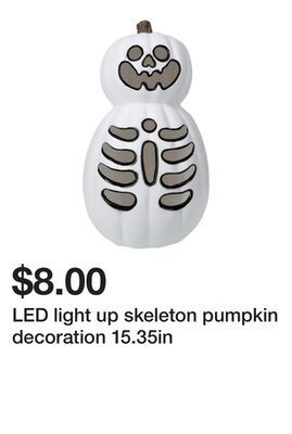 Five Below Led light up skeleton pumpkin decoration 15.35in offer