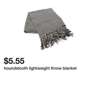 Five Below Houndstooth lightweight throw blanket offer