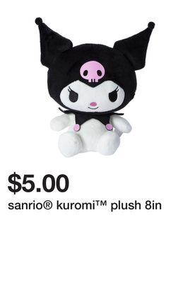 Five Below Sanrio kuromi plush 8in offer
