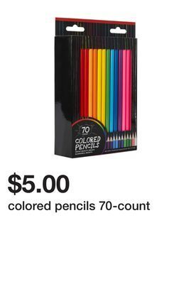 Five Below Colored pencils 70-count offer