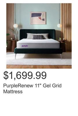 Costco Purplerenew 11 gel grid mattress offer
