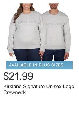 Costco Kirkland signature unisex logo crewneck offer