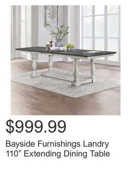 Costco Bayside furnishings landry 110 extending dining table offer