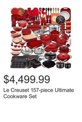 Costco Le creuset 157-piece ultimate cookware set offer