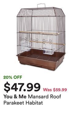 Petco Mansard roof parakeet habitat offer