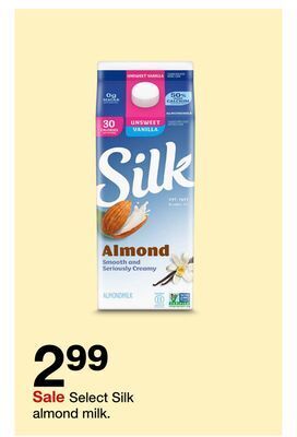 Target Select silk almond milk offer